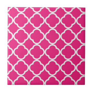 Quatrefoil Bright Pink Fliese