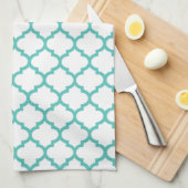 Quatrefoil Geschirrtuch im Türkis (Viertel Falte)
