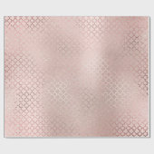 Quatrefoil Glam Pink Rose Gold Blush Bridal Shiny Geschenkpapier (Flach)