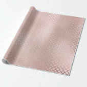 Quatrefoil Glam Pink Rose Gold Blush Bridal Shiny Geschenkpapier (Ungerollt)