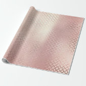 Quatrefoil Glam Pink Rose Gold Blush Bridal Shiny Geschenkpapier (Ungerollt)