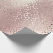 Quatrefoil Glam Pink Rose Gold Blush Bridal Shiny Geschenkpapier (Ecke)