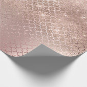 Quatrefoil Glam Pink Rose Gold Blush Bridpark Geschenkpapier (Ecke)