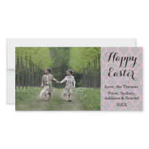 Quatrefoil Happy Osterfoto Karte