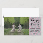 Quatrefoil Happy Osterfoto Karte (Vorne/Hinten)
