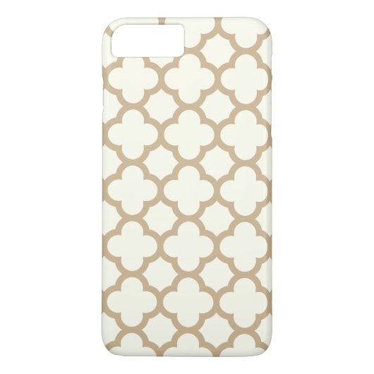 Quatrefoil iPhone 7 Plusfall im Sand Brown Case-Mate iPhone Hülle (Rückseite)