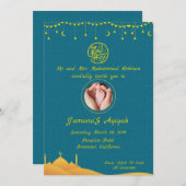 Quatrefoil islamisches Aqiqah Einladung (Vorne/Hinten)