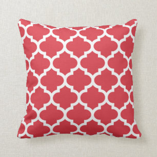 Quatrefoil Kissen - Mohnblumen-Rot-Muster