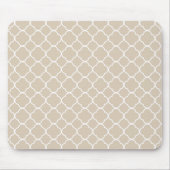 Quatrefoil Klee-Muster: Beige Mousepad (Vorne)