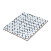 Quatrefoil Klee-Muster: Marine-Blau Fliese (Seite)