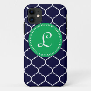 Quatrefoil kundenspezifisches Monogramm im Case-Mate iPhone Hülle
