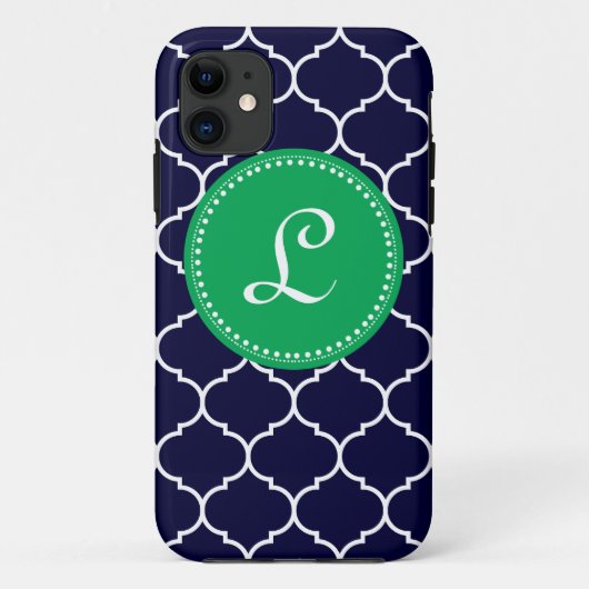 Quatrefoil kundenspezifisches Monogramm im Case-Mate iPhone Hülle (Rückseite)