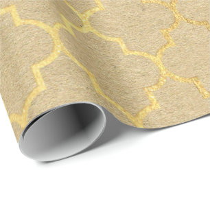 Quatrefoil Kunst-Deko-Kraftpapier-Goldelegantes Geschenkpapier