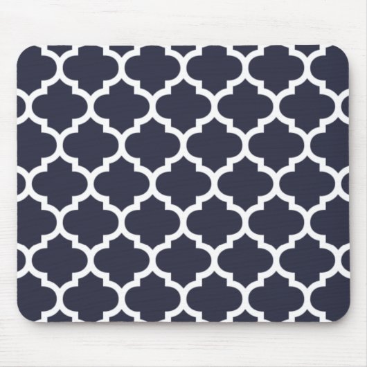 Quatrefoil Marine-Blau Mousepad (Vorne)