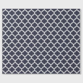 Quatrefoil Marine-Blau-Packpapier Geschenkpapier (Flach)