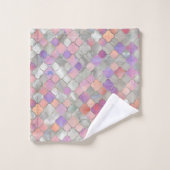 Quatrefoil marokkanische Musterperle und -quarz Badhandtuch Set (Waschlappen)