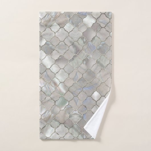 Quatrefoil marokkanisches Muster-Perlmutt Badhandtuch Set (Handtuch)