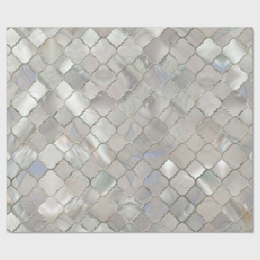Quatrefoil marokkanisches Muster-Perlmutt Geschenkpapier (Flach)