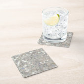 Quatrefoil marokkanisches Muster-Perlmutt Rechteckiger Pappuntersetzer (Vor Ort)