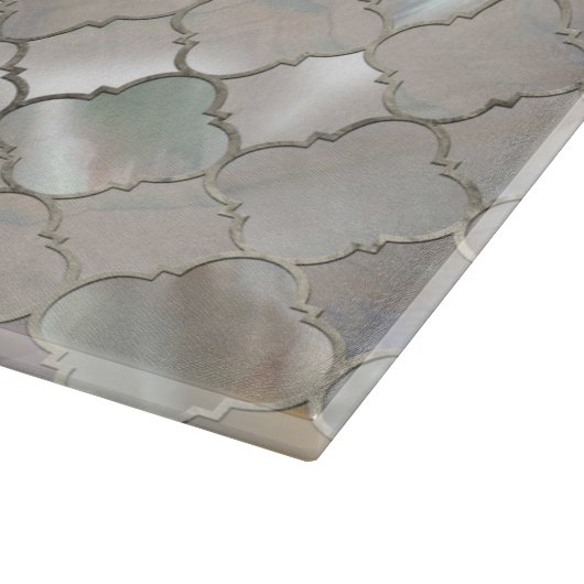 Quatrefoil marokkanisches Muster-Perlmutt Schneidebrett (Ecke)