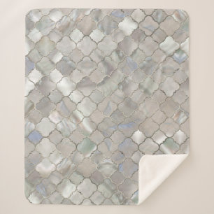 Quatrefoil marokkanisches Muster-Perlmutt Sherpadecke