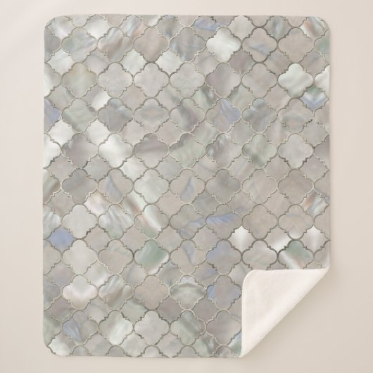 Quatrefoil marokkanisches Muster-Perlmutt Sherpadecke (Vorderseite)