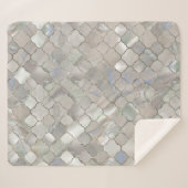 Quatrefoil marokkanisches Muster-Perlmutt Sherpadecke (Vorderseite (Horizontal))