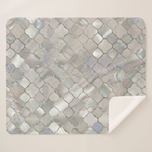 Quatrefoil marokkanisches Muster-Perlmutt Sherpadecke (Vorderseite (Horizontal))