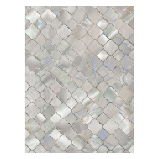 Quatrefoil marokkanisches Muster-Perlmutt Tischdecke (Vorderseite)