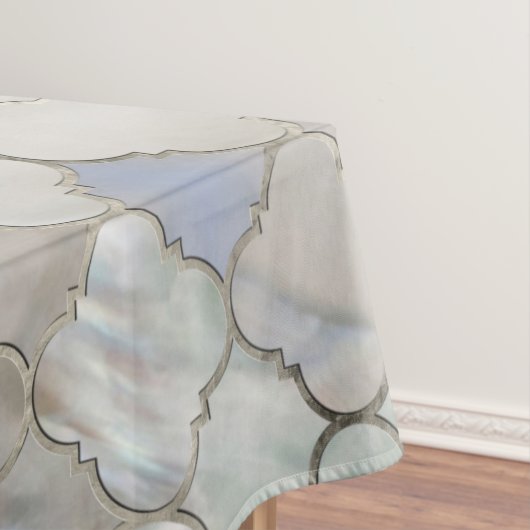 Quatrefoil marokkanisches Muster-Perlmutt Tischdecke (Beispiel)