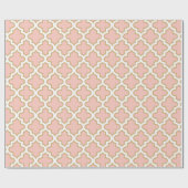Quatrefoil marokkanisches rosa korallenrotes geschenkpapier (Flach)