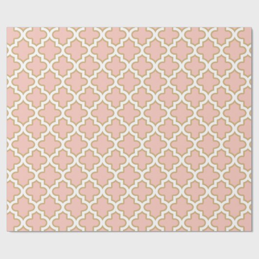 Quatrefoil marokkanisches rosa korallenrotes geschenkpapier (Flach)