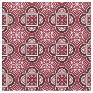 Quatrefoil Marsala Red Fabric 2 Stoff