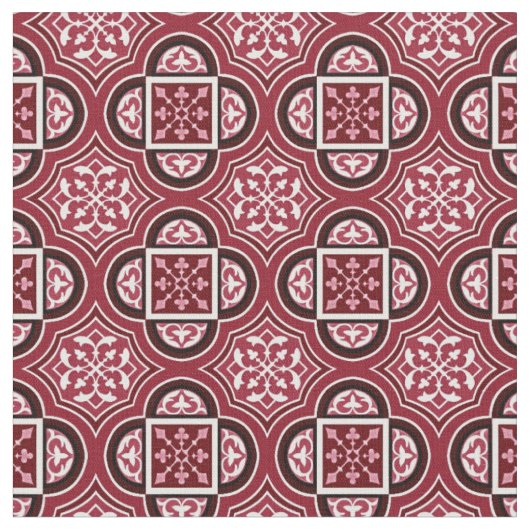 Quatrefoil Marsala Red Fabric 2 Stoff (Nahaufnahme)