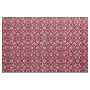 Quatrefoil Marsala Red Fabric Stoff
