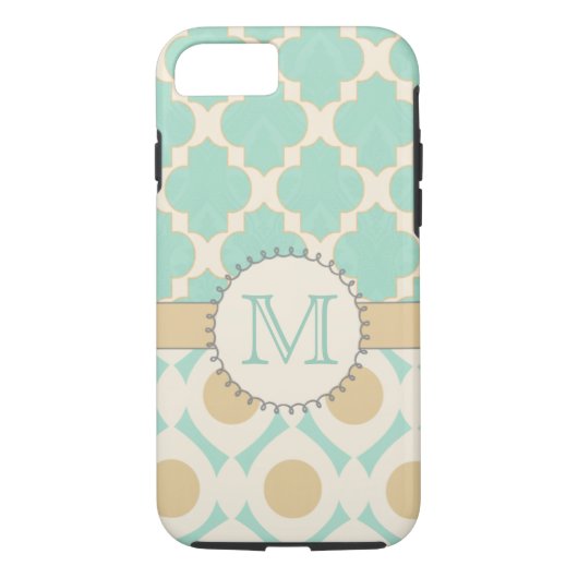 Quatrefoil Monogramm Mally Mac Case-Mate iPhone Hülle (Rückseite)