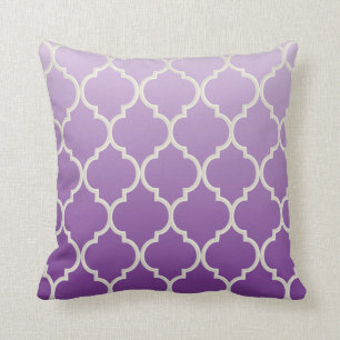 Quatrefoil Muster lila Kissen