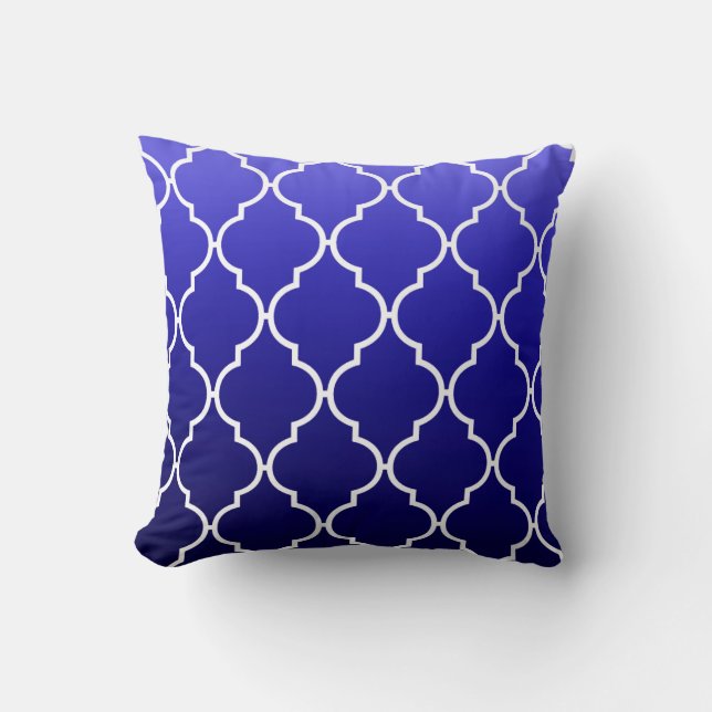 Quatrefoil Ombre Geometric | Marine Kissen (Vorderseite)