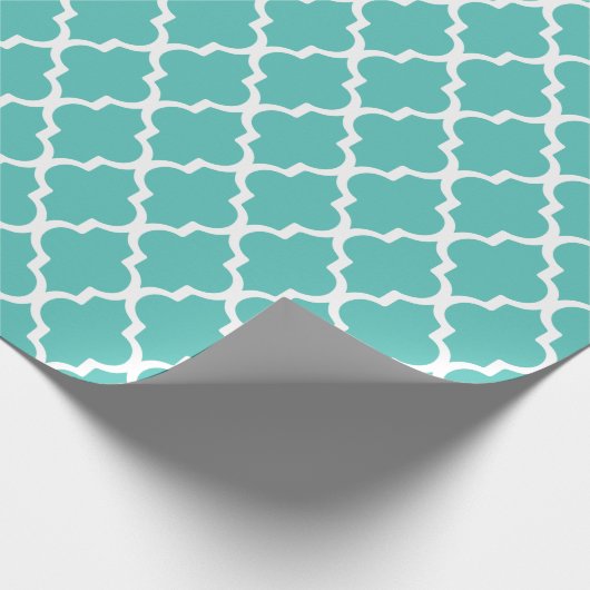 Quatrefoil Packpapier - Türkis (Ecke)