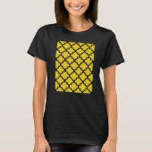 Quatrefoil Pattern In Black Outline On Mustard Yel T-Shirt (Vorderseite)