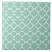 Quatrefoil Pattern Teal Fliese (Vorderseite)