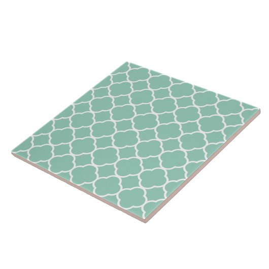 Quatrefoil Pattern Teal Fliese (Seite)