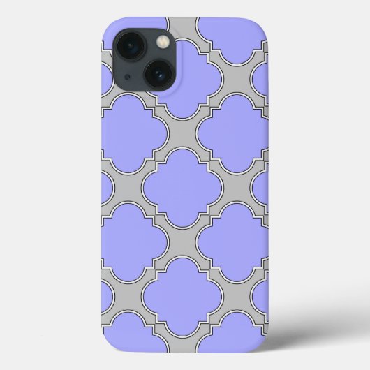Quatrefoil periwinkle und grau Case-Mate iPhone ca Hülle (Rückseite)