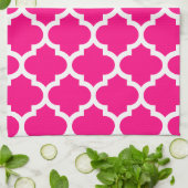 Quatrefoil Pink-Geschirrtücher Geschirrtuch (Gefaltet)
