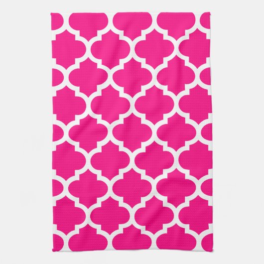 Quatrefoil Pink-Geschirrtücher Geschirrtuch (Vertikal)