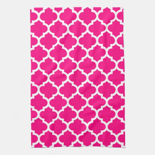Quatrefoil Pink-Geschirrtücher Handtuch (Vertikal)