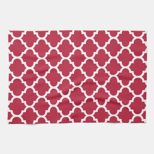 Quatrefoil Rot-Geschirrtücher Handtuch (Horizontal)