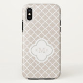 Quatrefoil SahneLatte Muster-stilvolles Monogramm Case-Mate iPhone Hülle (Rückseite)