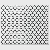 Quatrefoil Schwarzweiss-Packpapier Geschenkpapier (Flach)