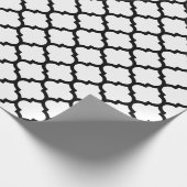 Quatrefoil Schwarzweiss-Packpapier Geschenkpapier (Ecke)
